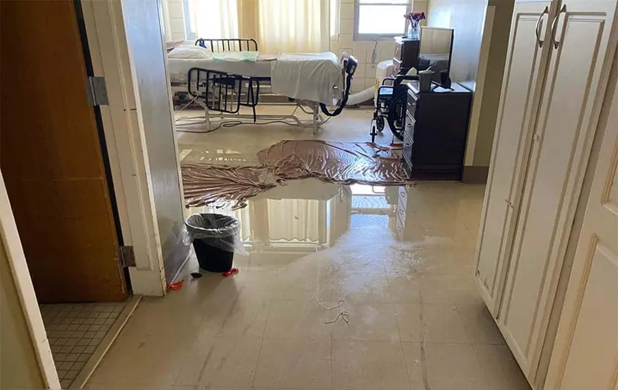 Storm and flood water damage across a Kannapolis, NC floor