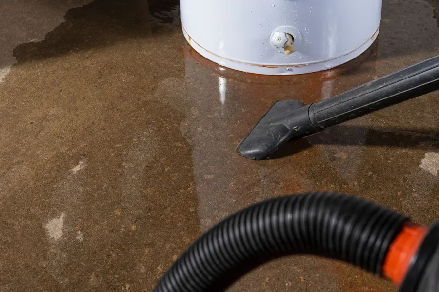 A failed water heater flooding a floor in a Kannapolis, NC home